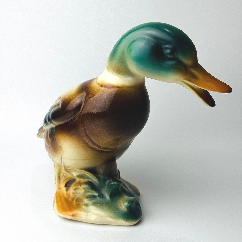 Vintage Ceramic Mallard Duck Figurine Royal Copley 1950's Bird Ceramic